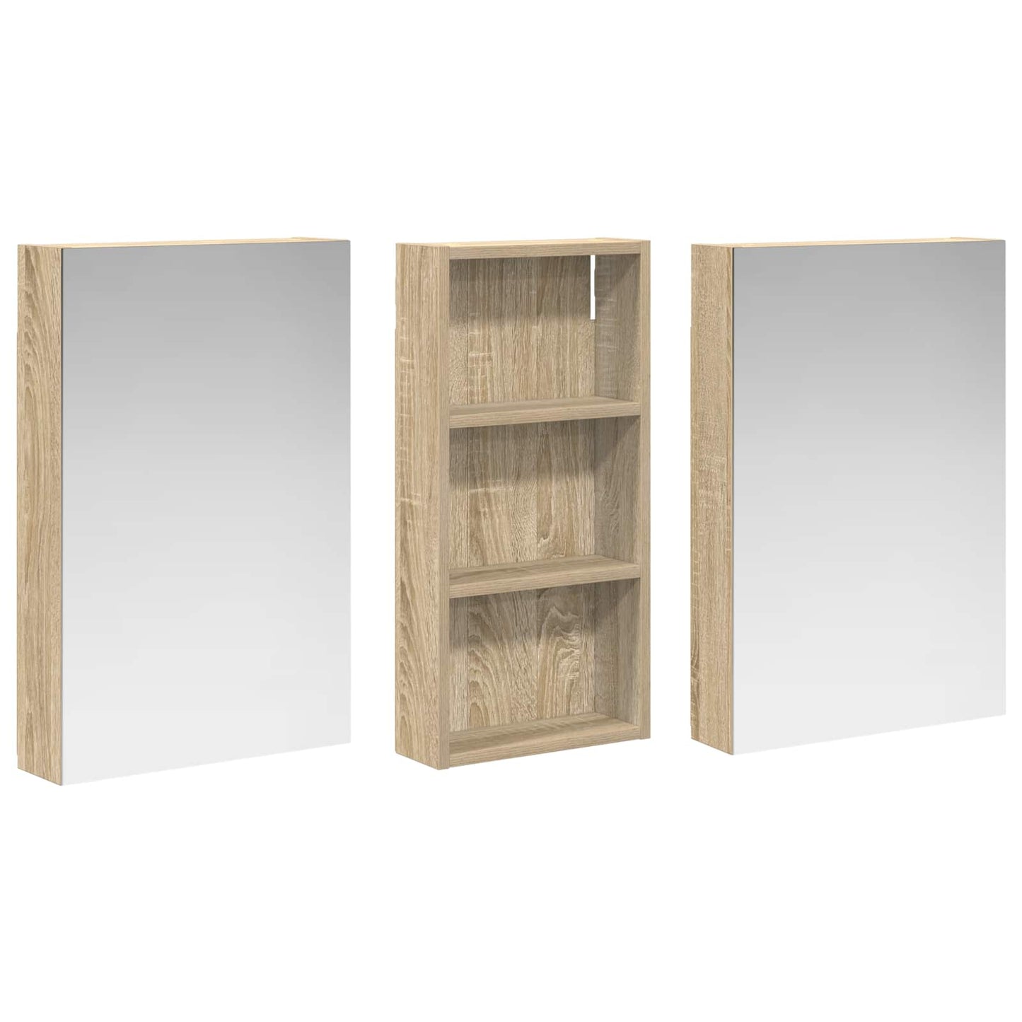 Bathroom Cabinet Set 3 pcs 110 x 10.5 x 60.5 cm Engineered wood