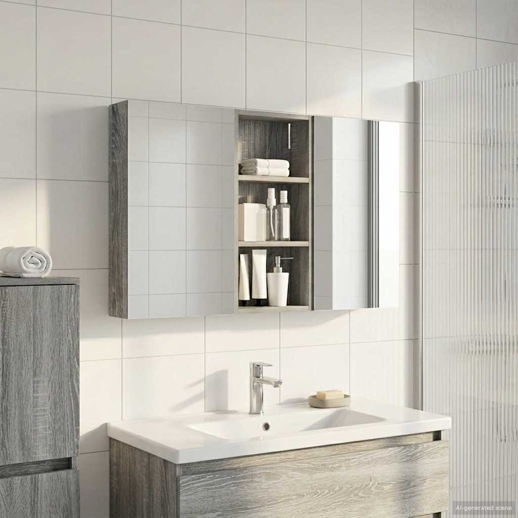 Bathroom Cabinet Set 3 pcs 110 x 10.5 x 60.5 cm Engineered wood