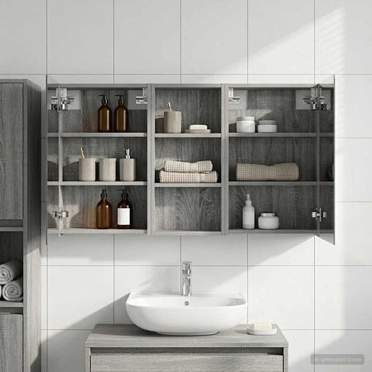 Bathroom Cabinet Set 3 pcs 110 x 10.5 x 60.5 cm Engineered wood