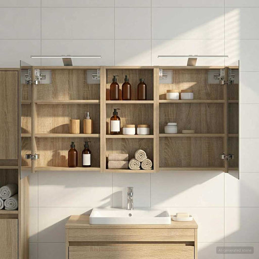 Bathroom Cabinet Set 3 pcs 110 x 10.5 x 60.5 cm Engineered wood