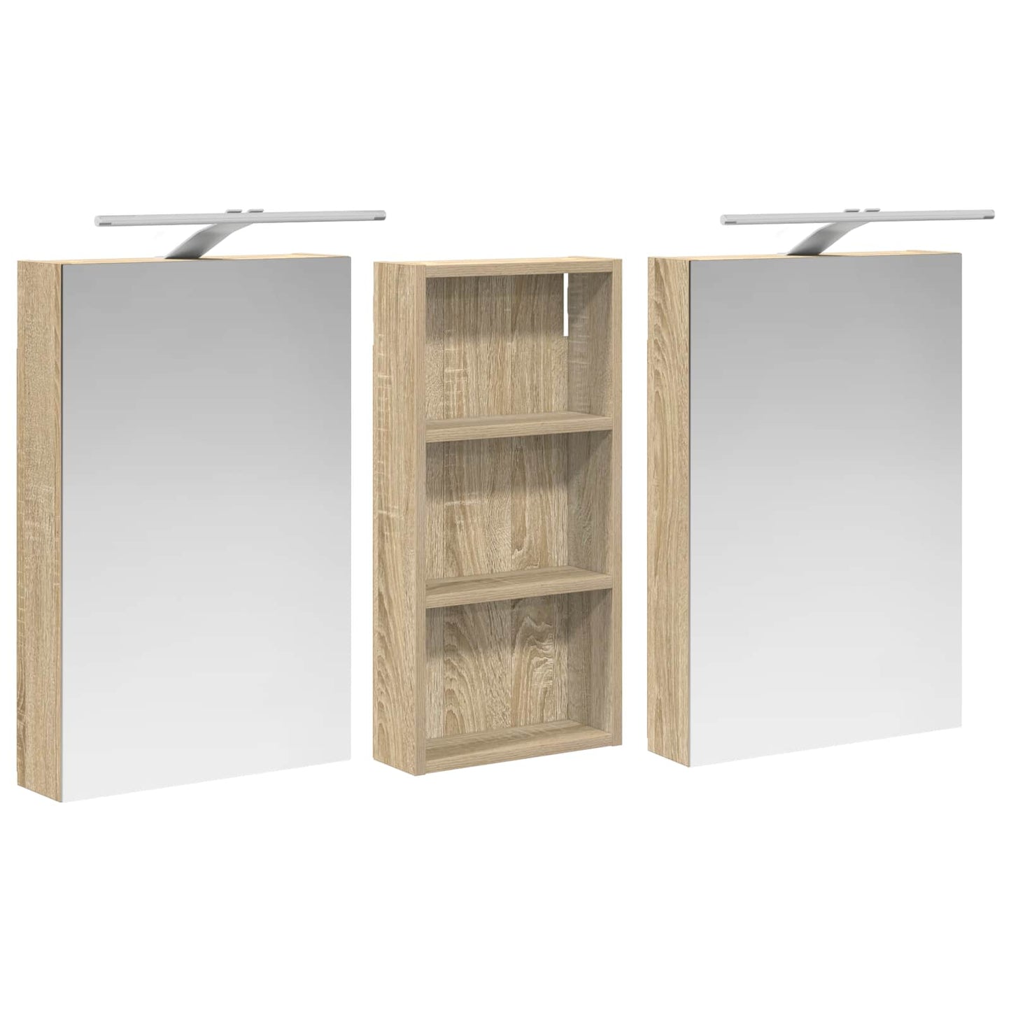 Bathroom Cabinet Set 3 pcs 110 x 10.5 x 60.5 cm Engineered wood