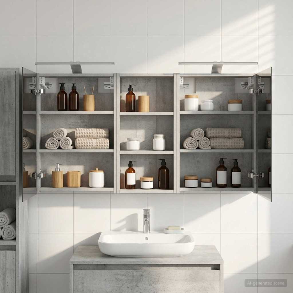 Bathroom Cabinet Set 3 pcs 110 x 10.5 x 60.5 cm Engineered wood