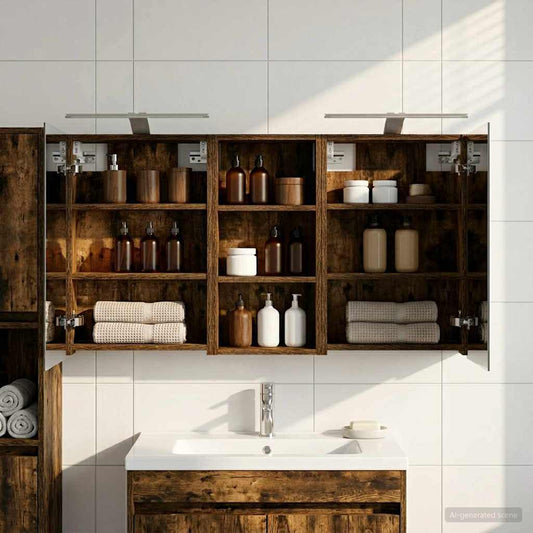 Bathroom Cabinet Set 3 pcs 110 x 10.5 x 60.5 cm Engineered wood