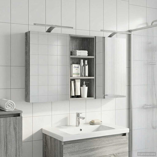 Bathroom Cabinet Set 3 pcs 110 x 10.5 x 60.5 cm Engineered wood