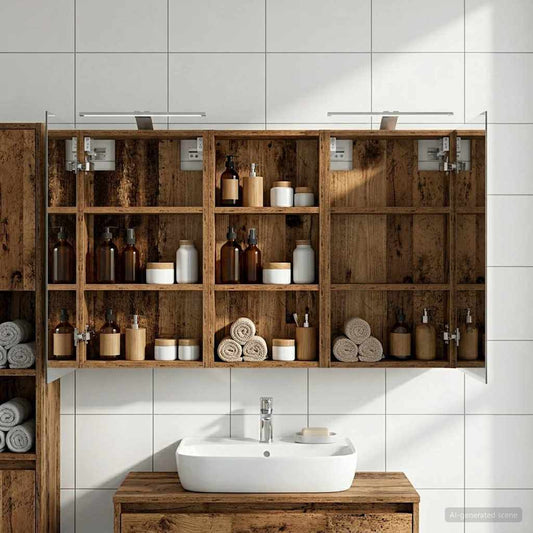 Bathroom Cabinet Set 3 pcs 110 x 10.5 x 60.5 cm Engineered wood