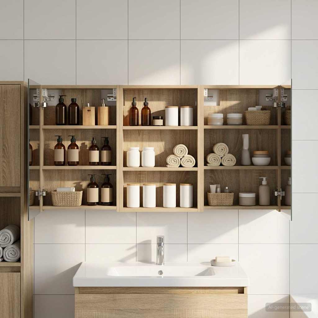Bathroom Cabinet Set 3 pcs 120 x 10.5 x 60.5 cm Engineered wood