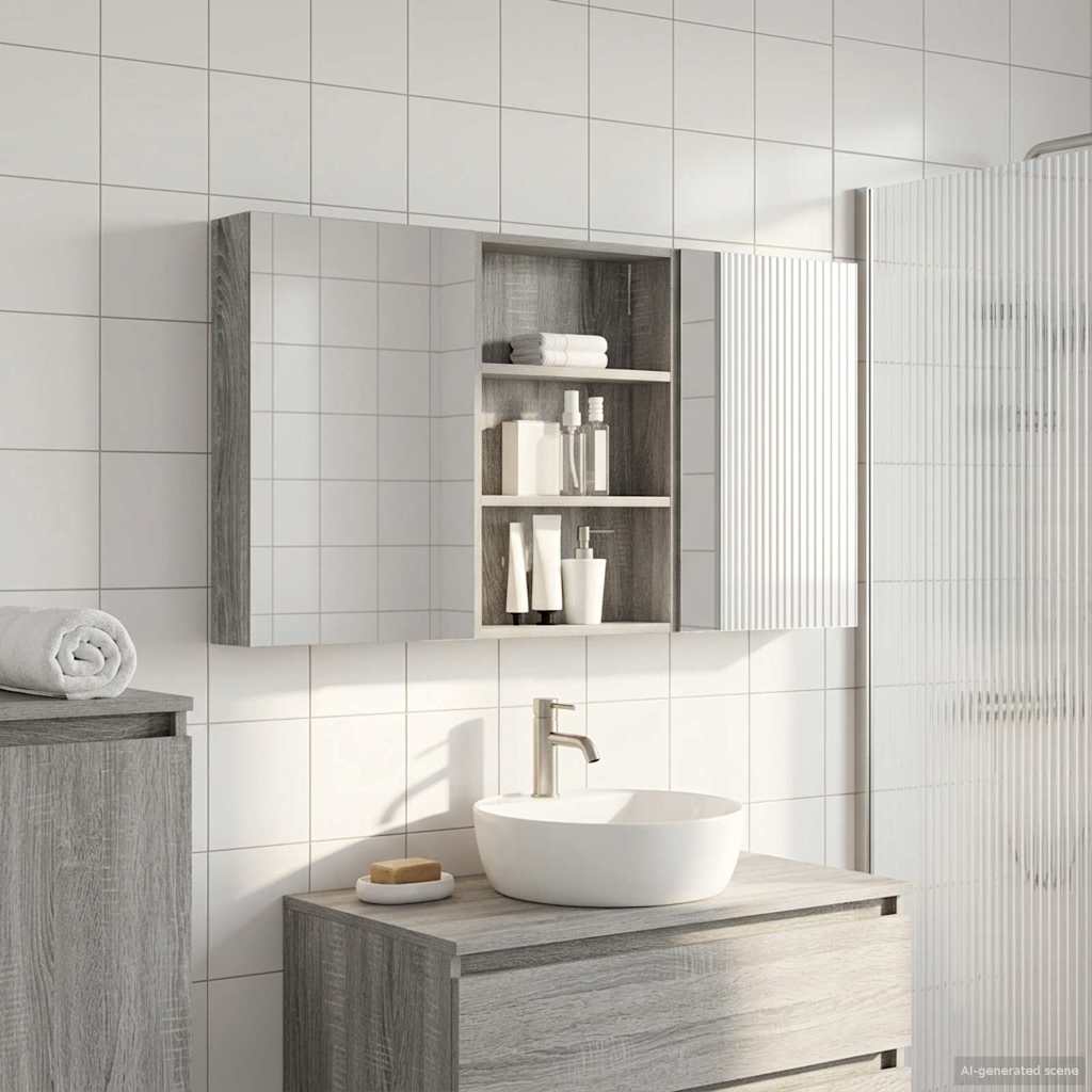 Bathroom Cabinet Set 3 pcs 120 x 10.5 x 60.5 cm Engineered wood
