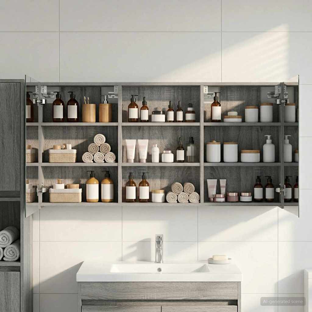 Bathroom Cabinet Set 3 pcs 120 x 10.5 x 60.5 cm Engineered wood