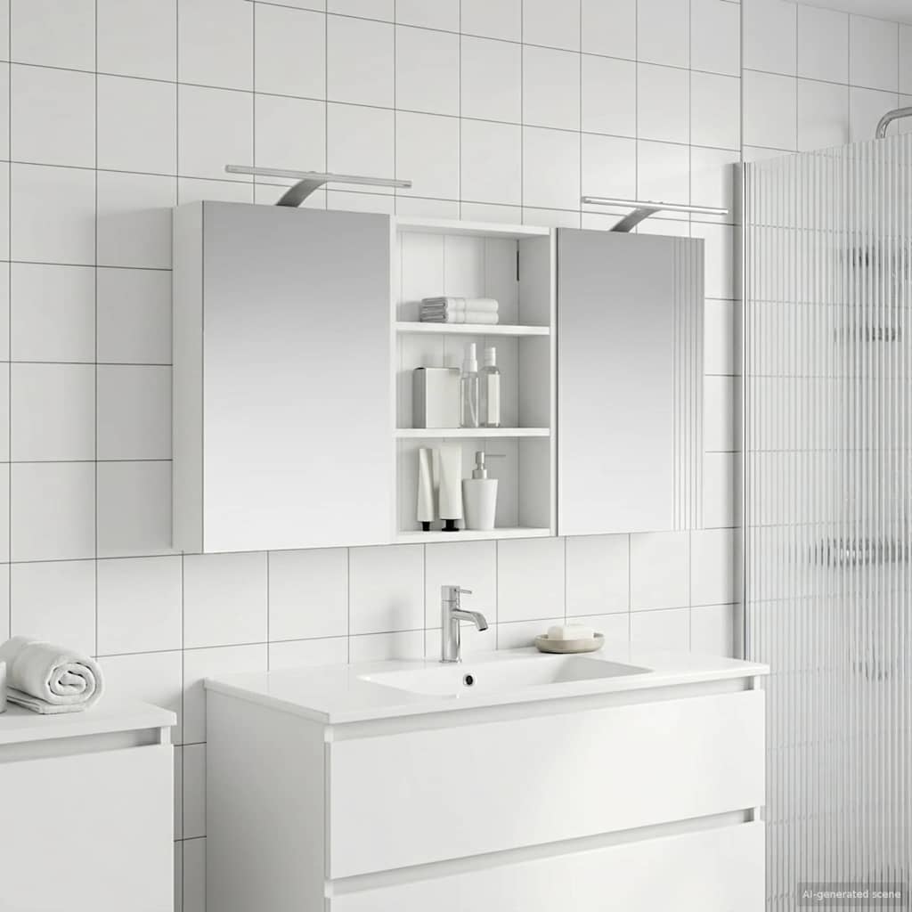 Bathroom Cabinet Set 3 pcs 120 x 10.5 x 60.5 cm Engineered wood