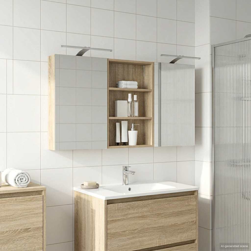 Bathroom Cabinet Set 3 pcs 120 x 10.5 x 60.5 cm Engineered wood