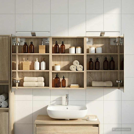 Bathroom Cabinet Set 3 pcs 120 x 10.5 x 60.5 cm Engineered wood