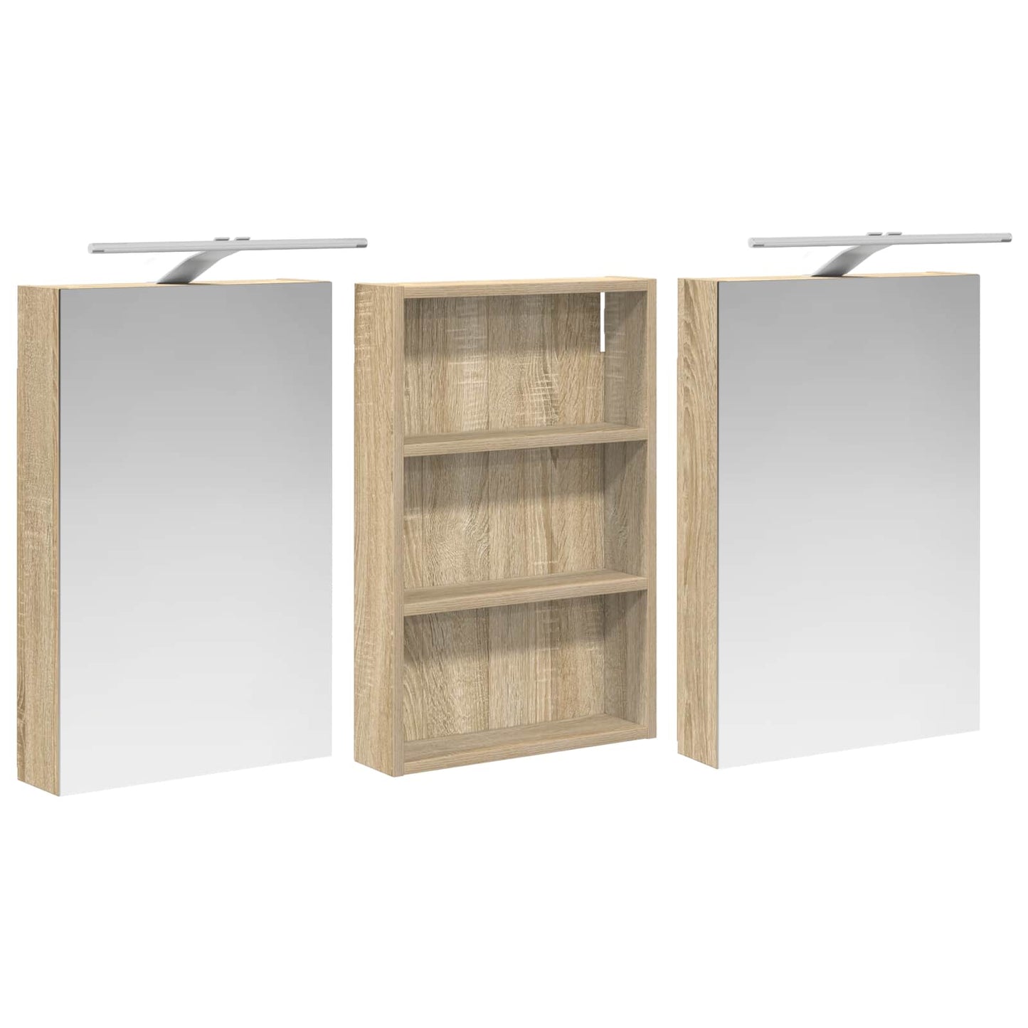 Bathroom Cabinet Set 3 pcs 120 x 10.5 x 60.5 cm Engineered wood