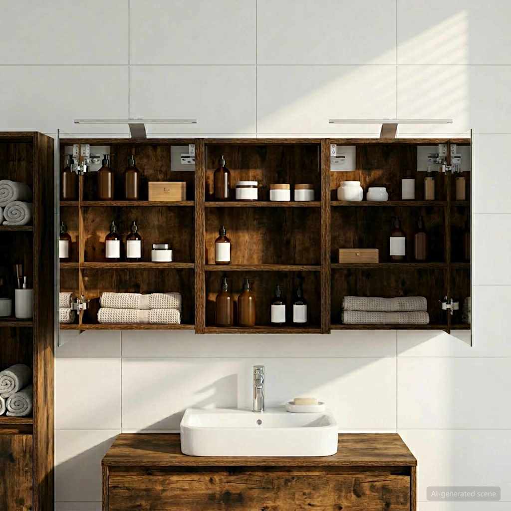 Bathroom Cabinet Set 3 pcs 120 x 10.5 x 60.5 cm Engineered wood
