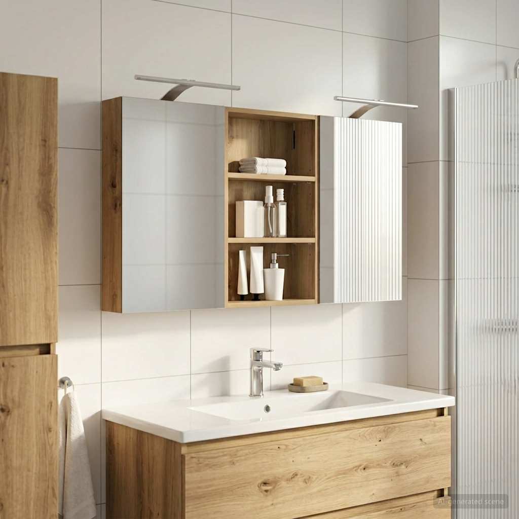 Bathroom Cabinet Set 3 pcs 120 x 10.5 x 60.5 cm Engineered wood
