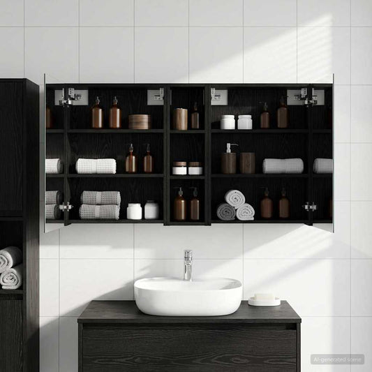 Bathroom Cabinet Set 3 pcs 120 x 14.5 x 70 cm Engineered wood