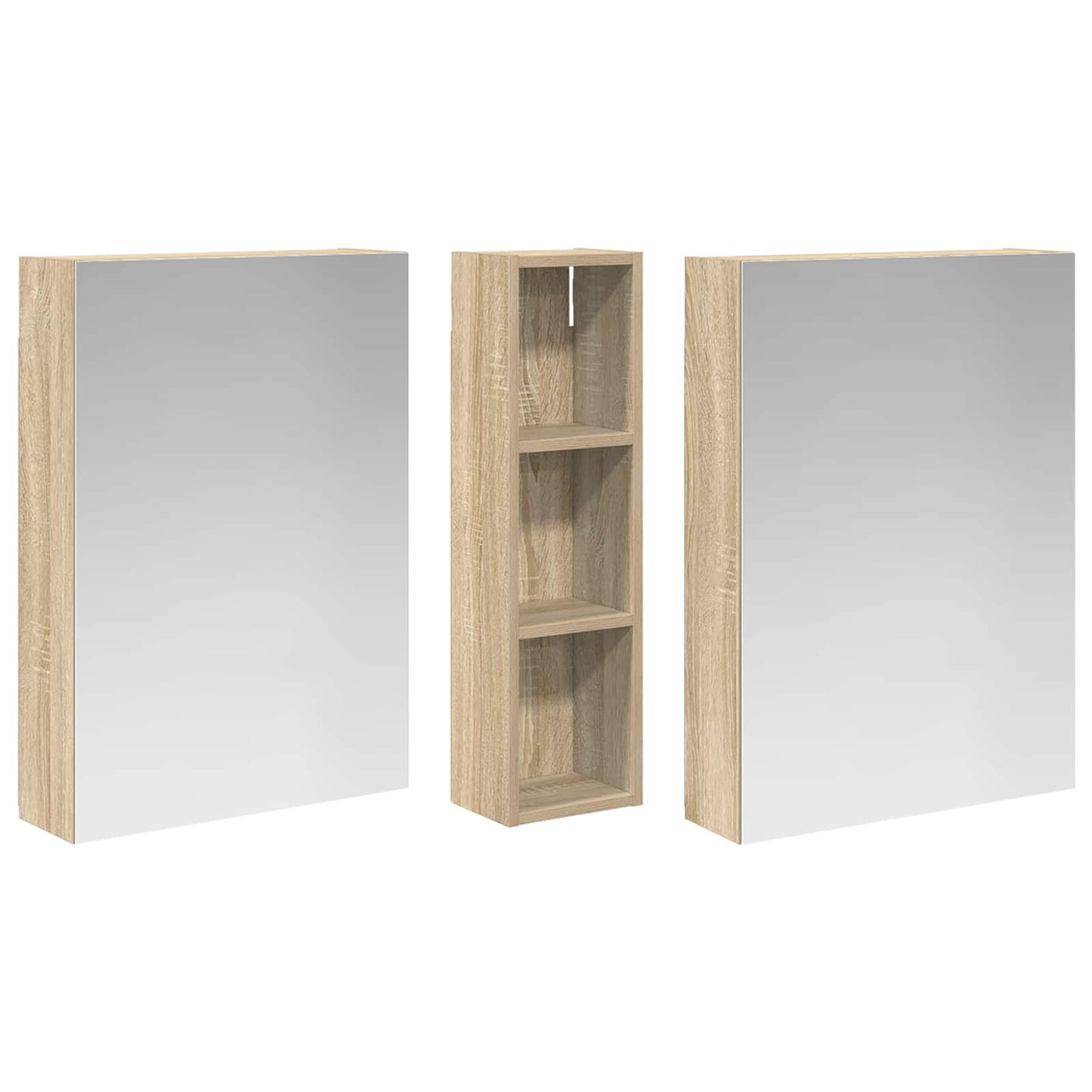 Bathroom Cabinet Set 3 pcs 120 x 14.5 x 70 cm Engineered wood