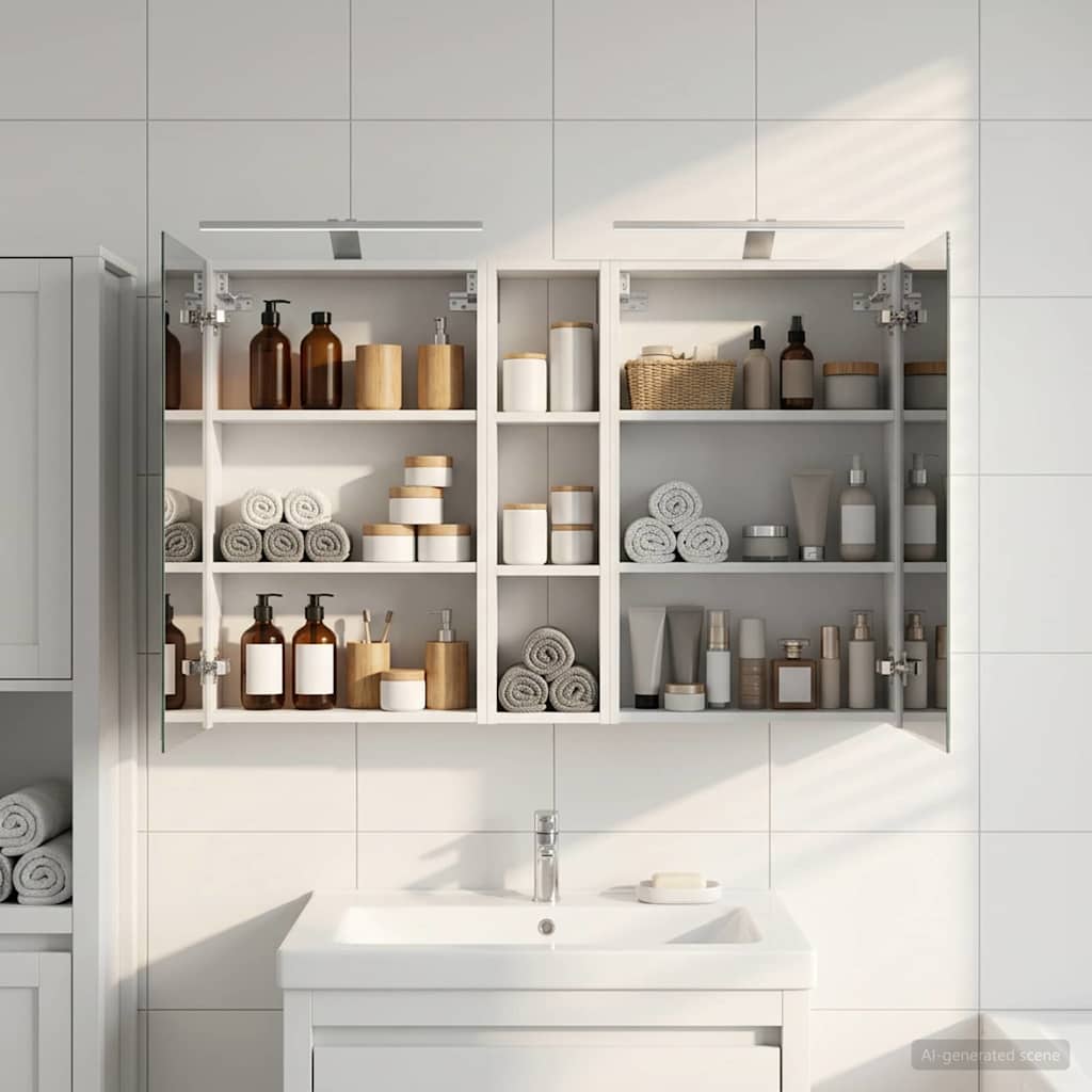Bathroom Cabinet Set 3 pcs 120 x 14.5 x 70 cm Engineered wood