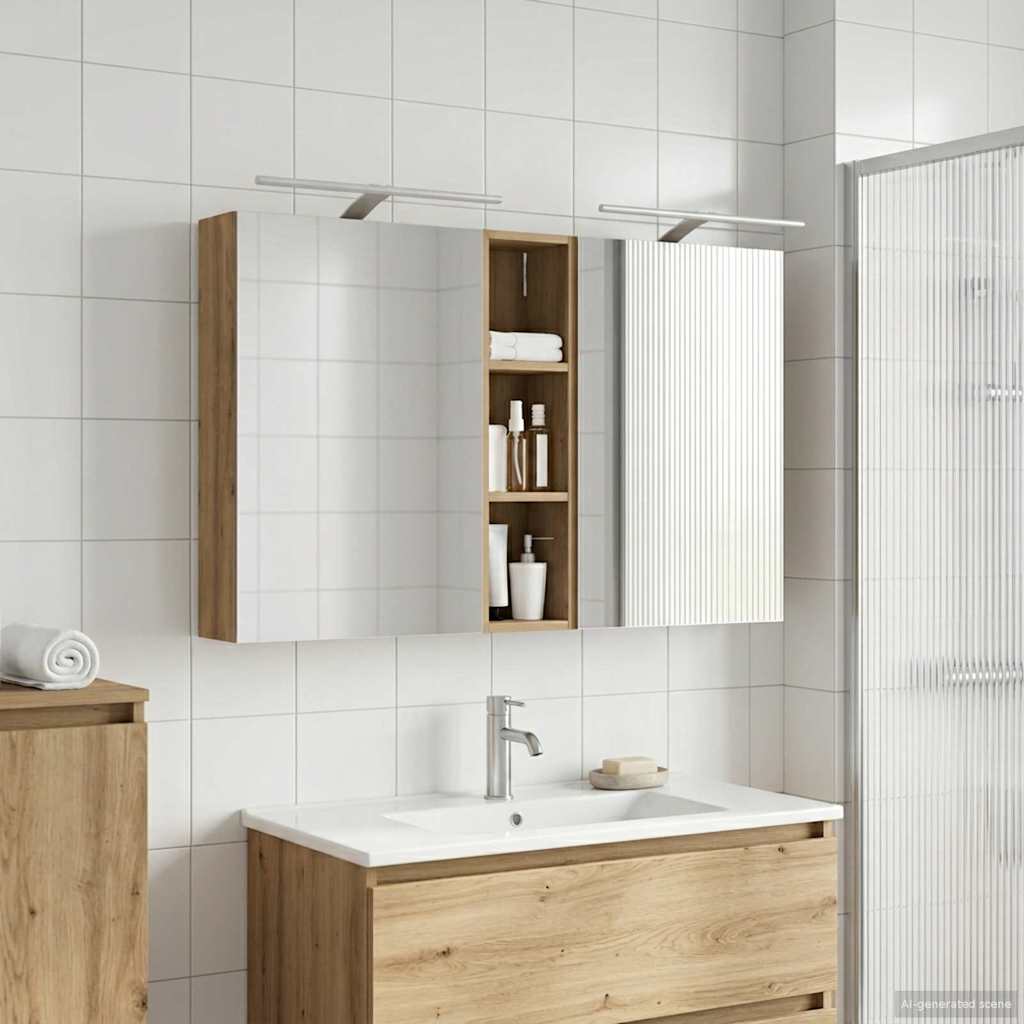 Bathroom Cabinet Set 3 pcs 120 x 14.5 x 70 cm Engineered wood