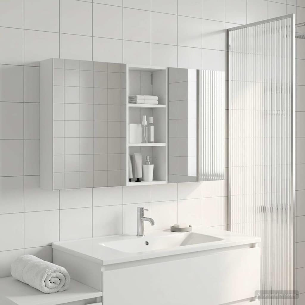 Bathroom Cabinet Set 3 pcs 130 x 14.5 x 70 cm Engineered wood