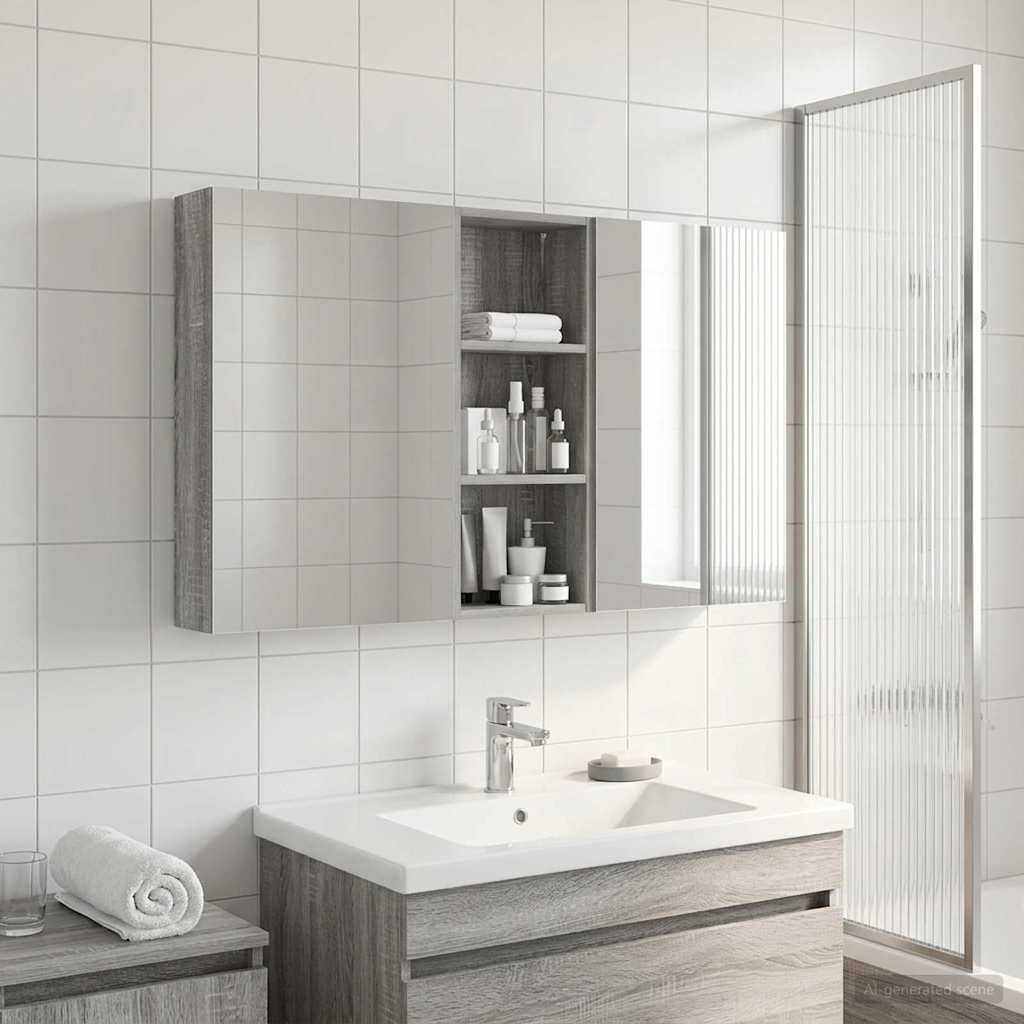 Bathroom Cabinet Set 3 pcs 130 x 14.5 x 70 cm Engineered wood
