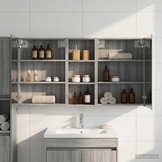 Bathroom Cabinet Set 3 pcs 130 x 14.5 x 70 cm Engineered wood