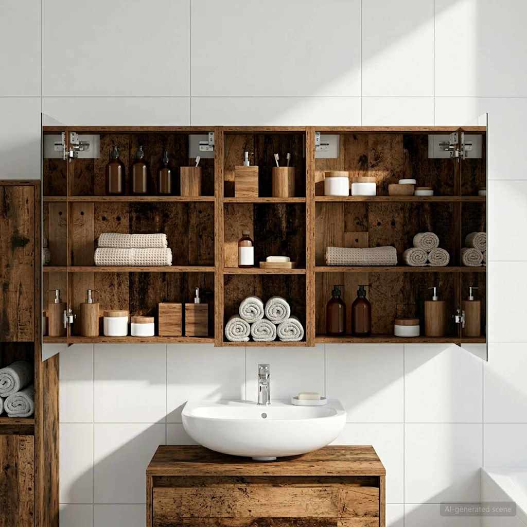 Bathroom Cabinet Set 3 pcs 130 x 14.5 x 70 cm Engineered wood