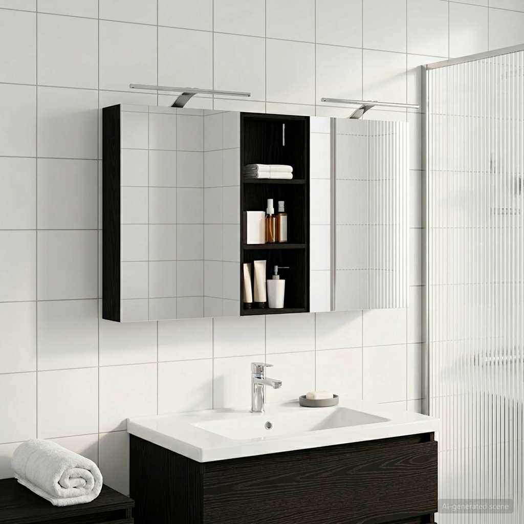 Bathroom Cabinet Set 3 pcs 130 x 14.5 x 70 cm Engineered wood
