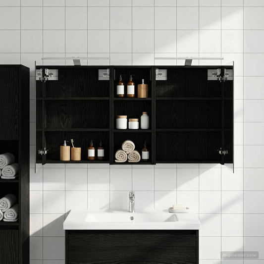 Bathroom Cabinet Set 3 pcs 130 x 14.5 x 70 cm Engineered wood