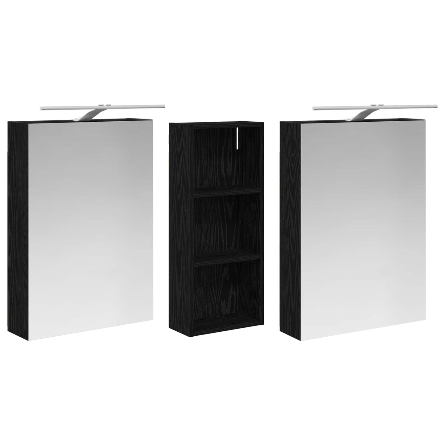 Bathroom Cabinet Set 3 pcs 130 x 14.5 x 70 cm Engineered wood