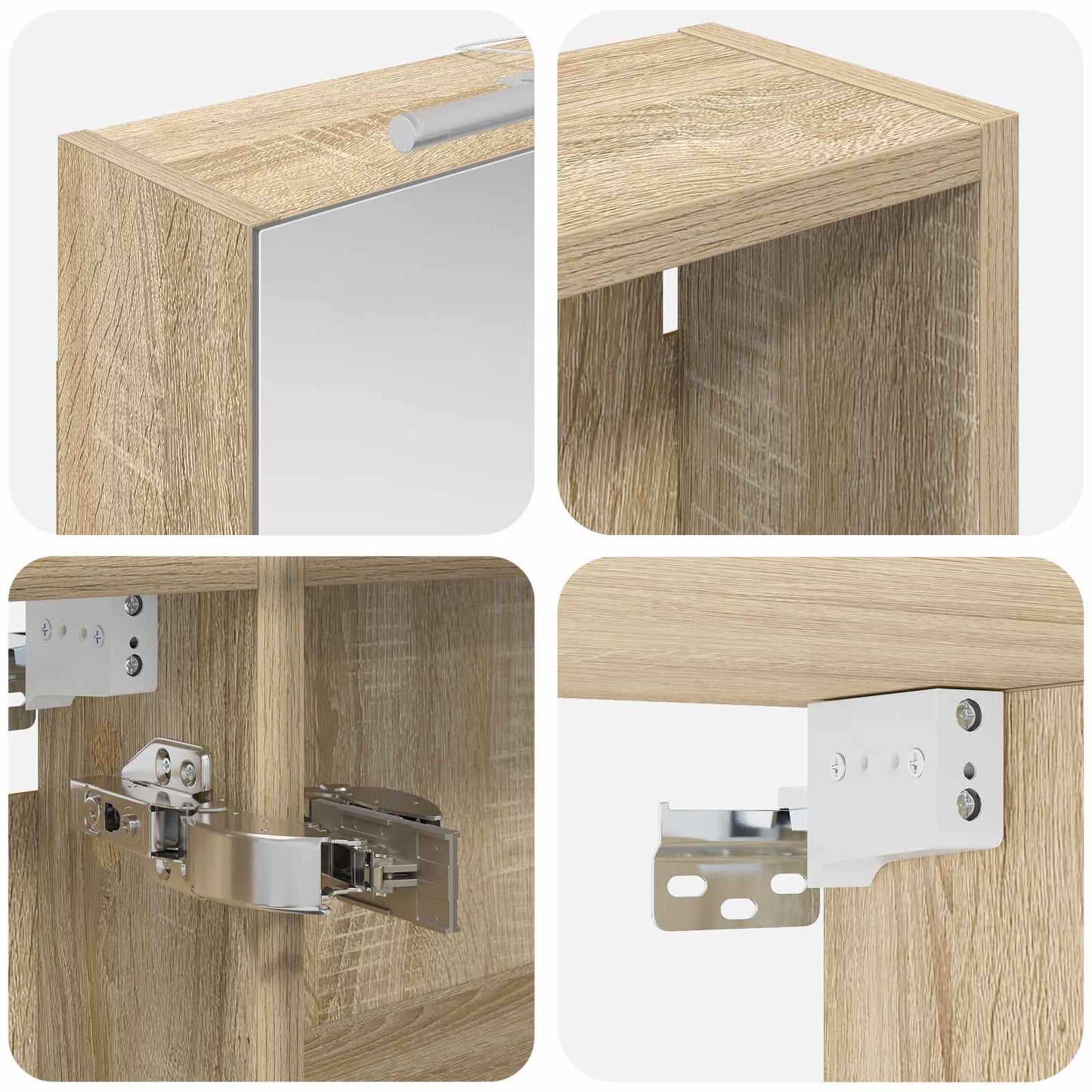 Bathroom Cabinet Set 3 pcs 130 x 14.5 x 70 cm Engineered wood