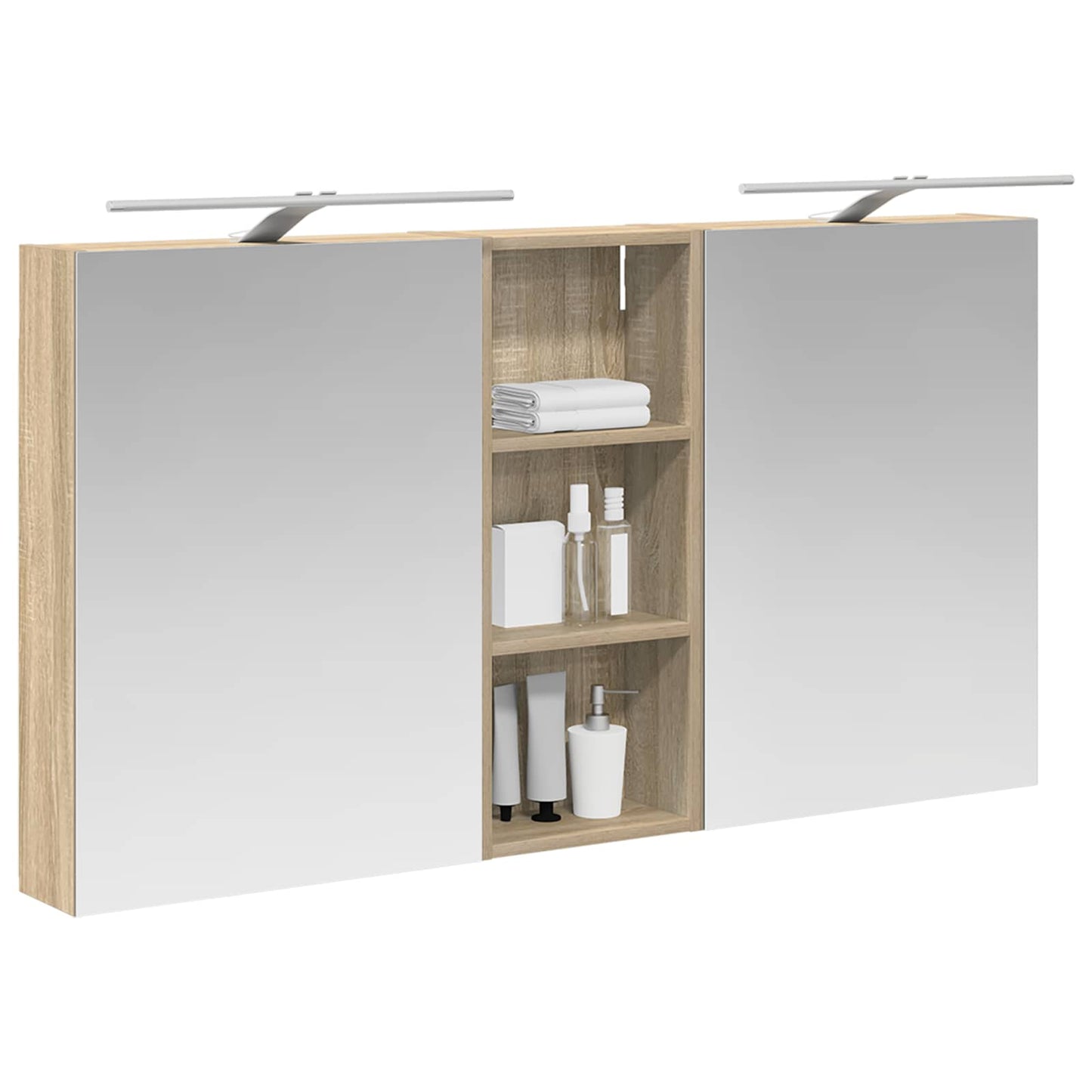 Bathroom Cabinet Set 3 pcs 130 x 14.5 x 70 cm Engineered wood
