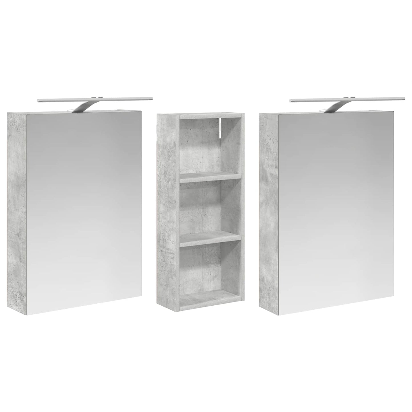 Bathroom Cabinet Set 3 pcs 130 x 14.5 x 70 cm Engineered wood