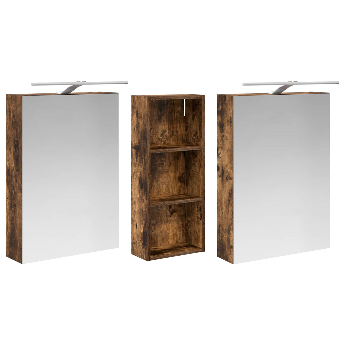Bathroom Cabinet Set 3 pcs 130 x 14.5 x 70 cm Engineered wood