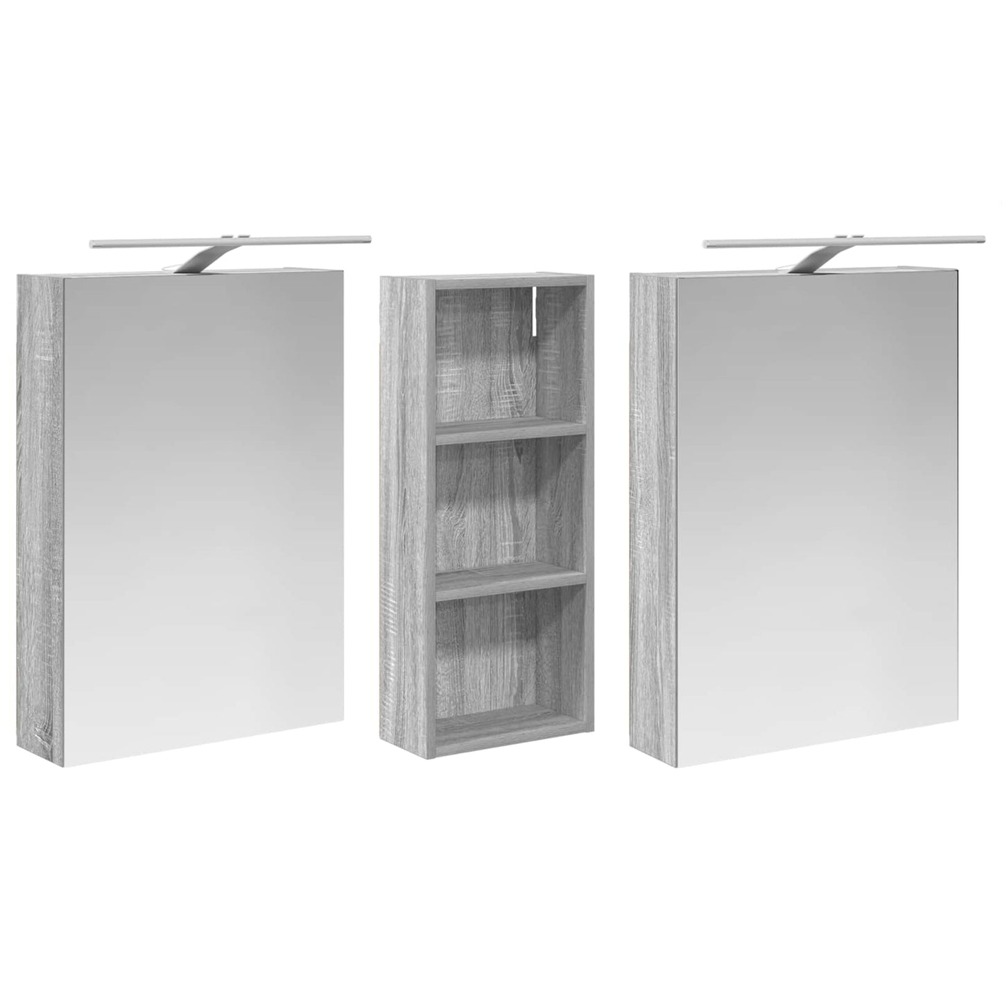 Bathroom Cabinet Set 3 pcs 130 x 14.5 x 70 cm Engineered wood