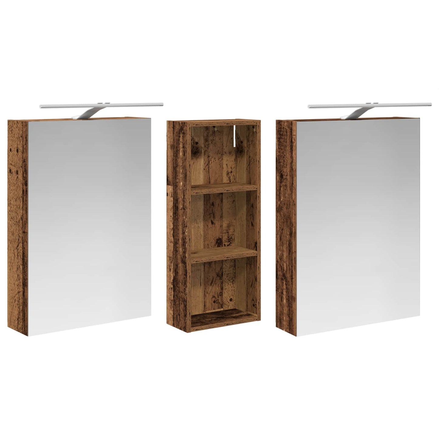 Bathroom Cabinet Set 3 pcs 130 x 14.5 x 70 cm Engineered wood