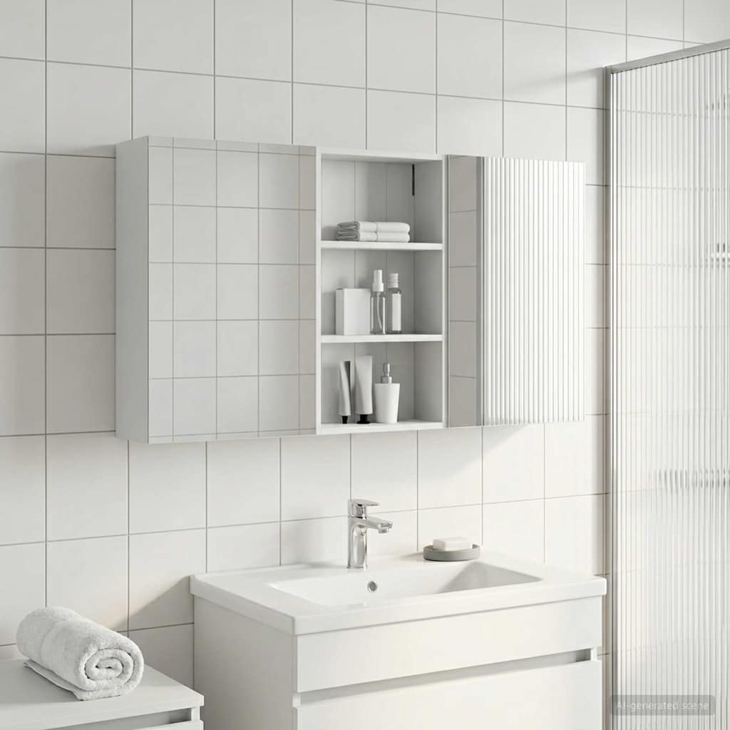 Bathroom Cabinet Set 3 pcs 140 x 14.5 x 70 cm Engineered wood