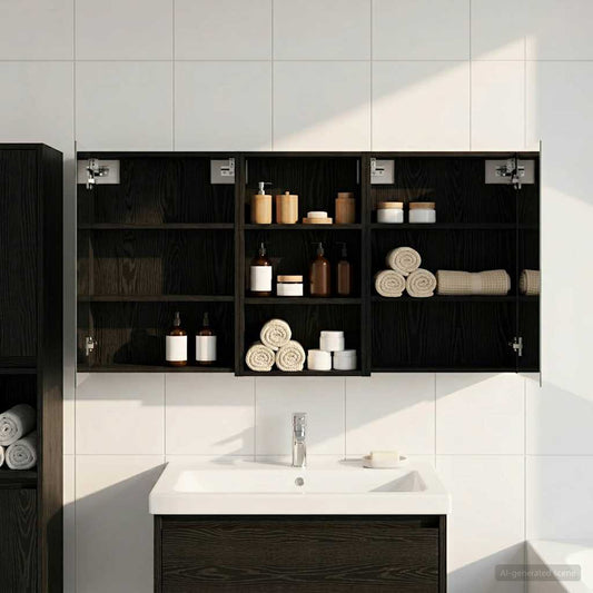 Bathroom Cabinet Set 3 pcs 140 x 14.5 x 70 cm Engineered wood