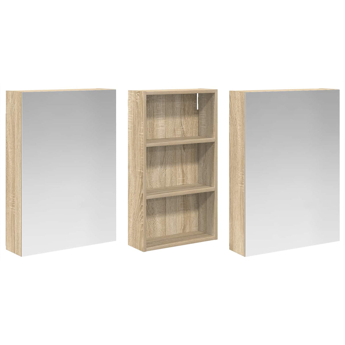Bathroom Cabinet Set 3 pcs 140 x 14.5 x 70 cm Engineered wood