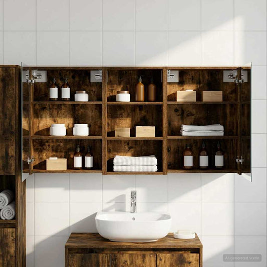 Bathroom Cabinet Set 3 pcs 140 x 14.5 x 70 cm Engineered wood