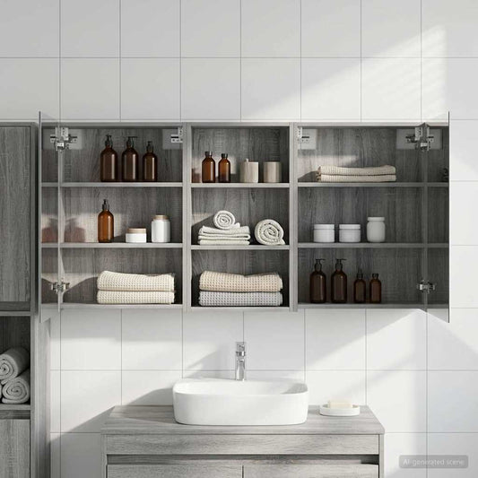 Bathroom Cabinet Set 3 pcs 140 x 14.5 x 70 cm Engineered wood