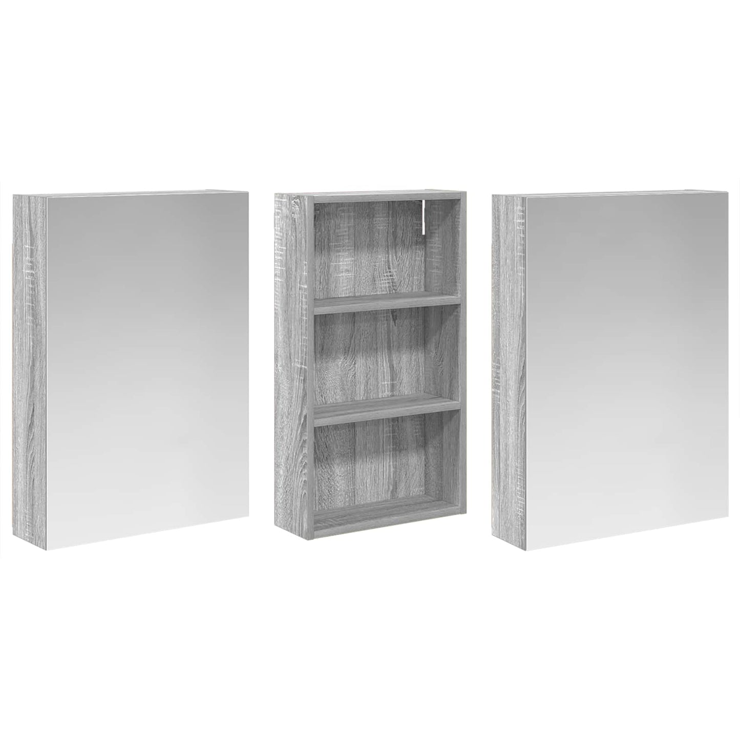 Bathroom Cabinet Set 3 pcs 140 x 14.5 x 70 cm Engineered wood