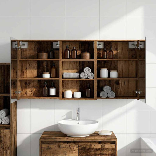 Bathroom Cabinet Set 3 pcs 140 x 14.5 x 70 cm Engineered wood