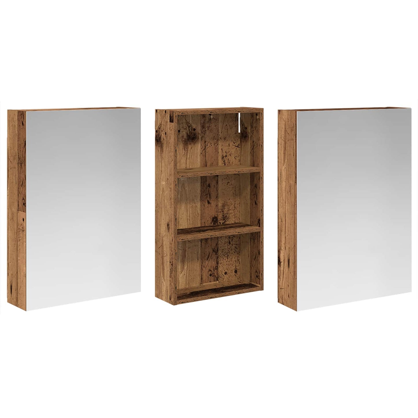Bathroom Cabinet Set 3 pcs 140 x 14.5 x 70 cm Engineered wood