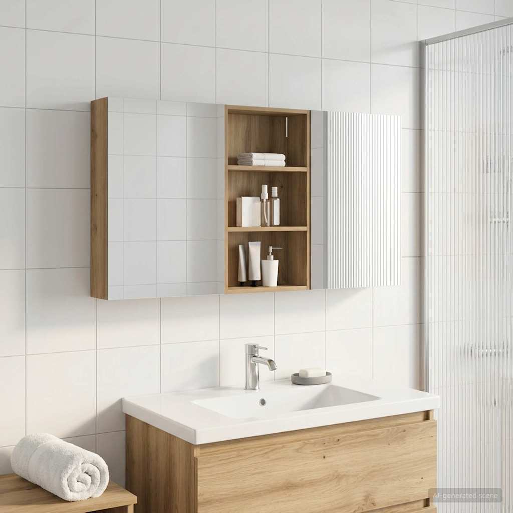 Bathroom Cabinet Set 3 pcs 140 x 14.5 x 70 cm Engineered wood