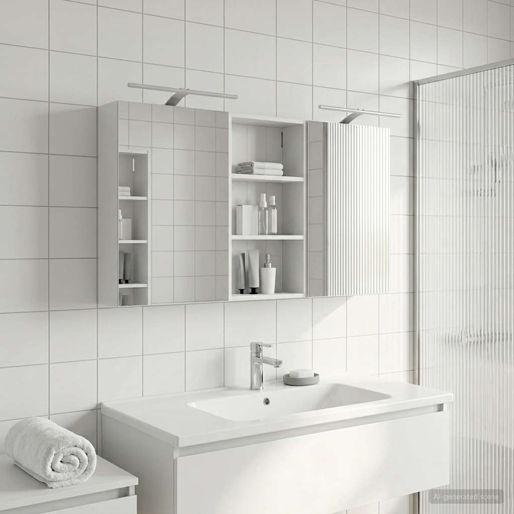 Bathroom Cabinet Set 3 pcs 140 x 14.5 x 70 cm Engineered wood