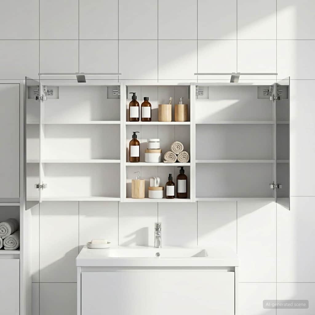 Bathroom Cabinet Set 3 pcs 140 x 14.5 x 70 cm Engineered wood