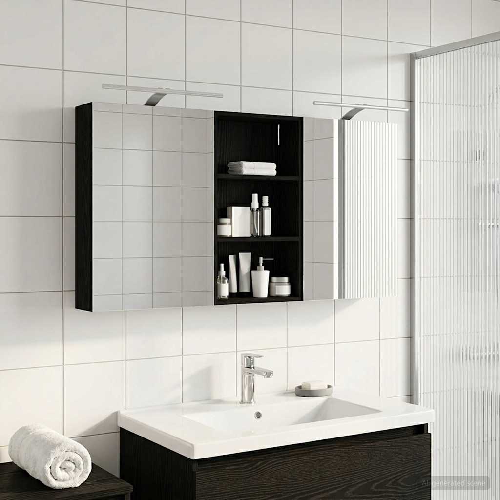 Bathroom Cabinet Set 3 pcs 140 x 14.5 x 70 cm Engineered wood