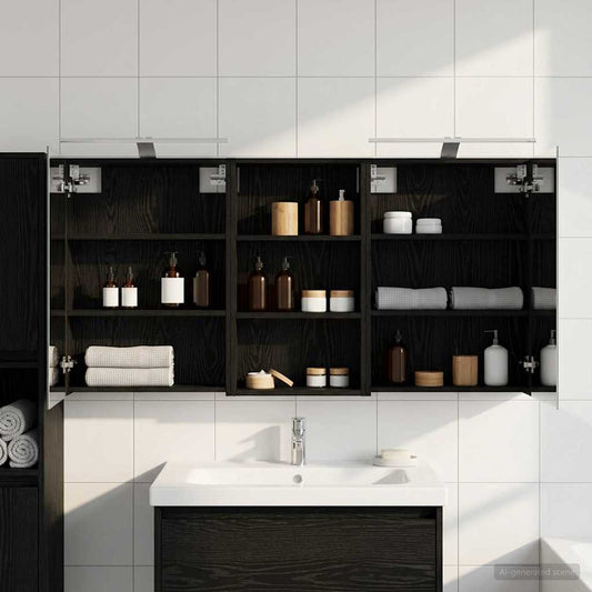 Bathroom Cabinet Set 3 pcs 140 x 14.5 x 70 cm Engineered wood