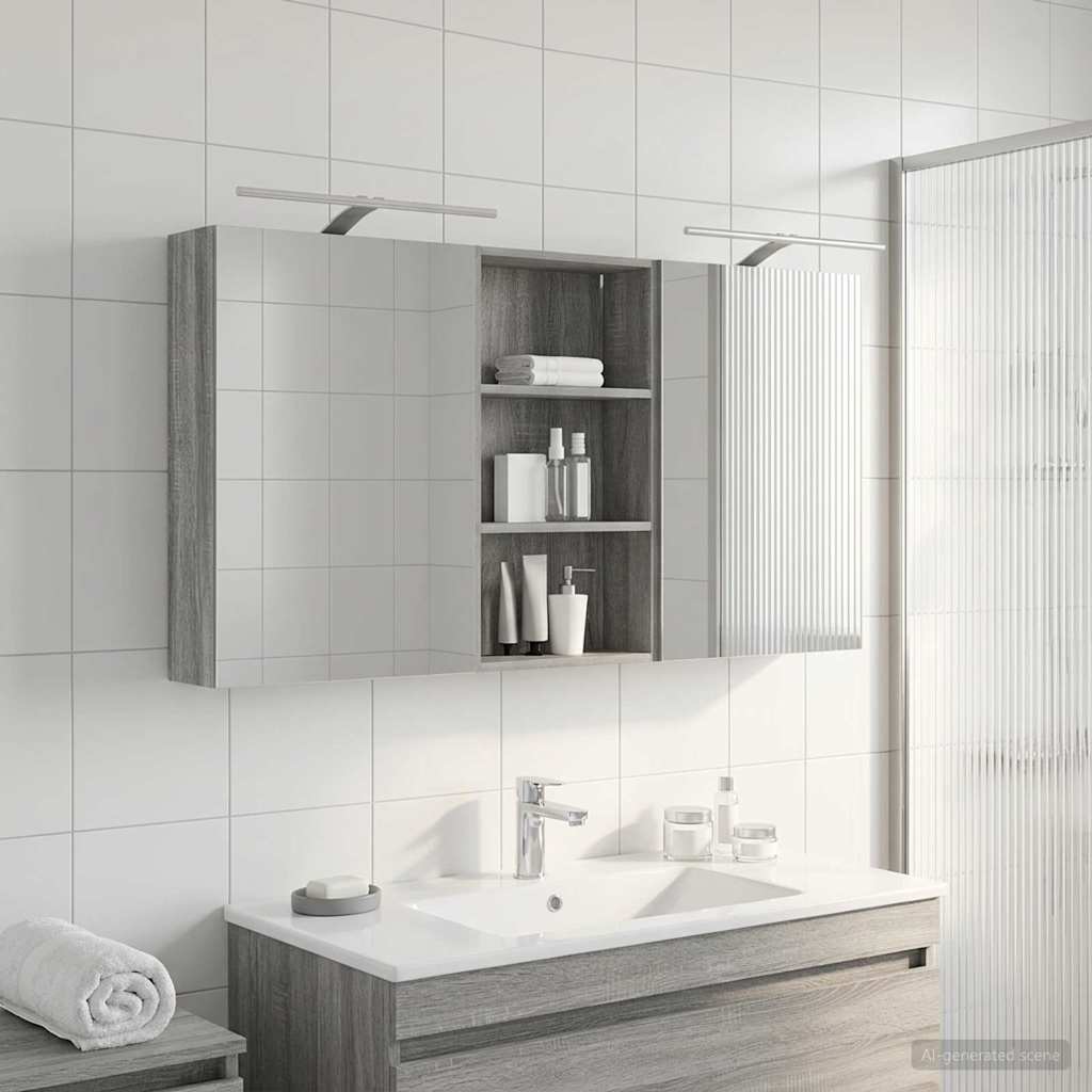 Bathroom Cabinet Set 3 pcs 140 x 14.5 x 70 cm Engineered wood