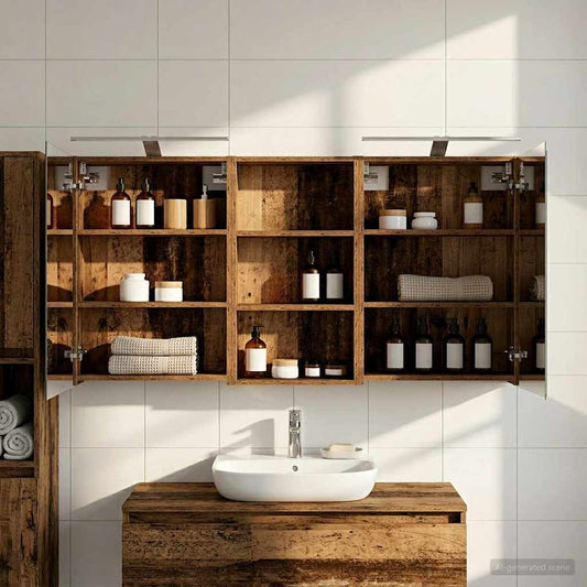 Bathroom Cabinet Set 3 pcs 140 x 14.5 x 70 cm Engineered wood